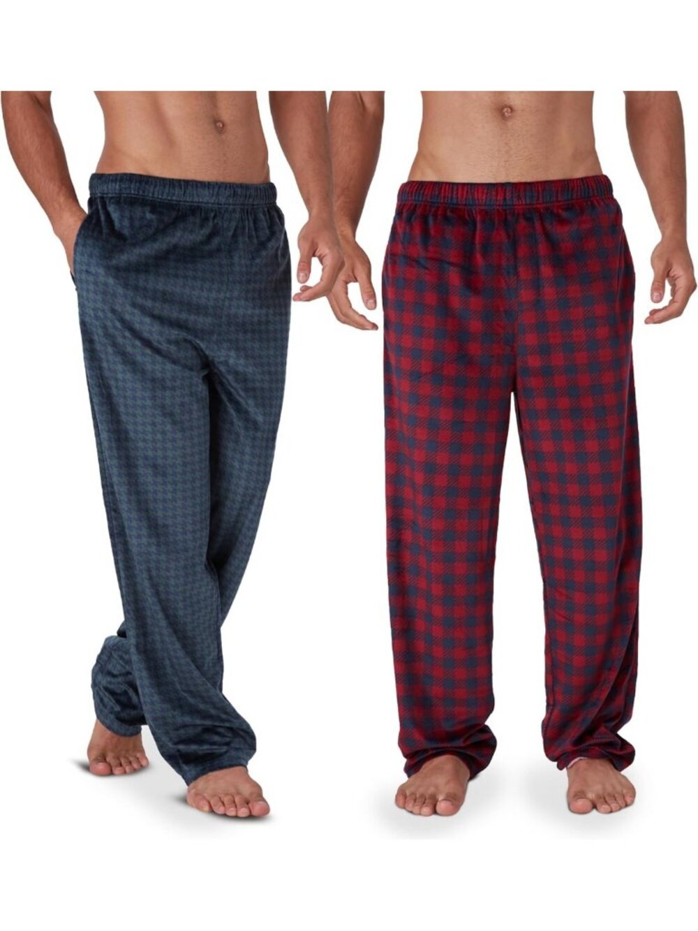 Cozy Fleece Pajama Pants for Men, 2 Pack Lounge Sleepwear with Pockets